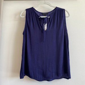 Banana Republic Royal Blue Tie-Neck Blouse